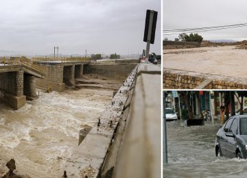 Flood waters destroyed the Muhammad Abad Earth Dam near Jahrom city, Fars Province.