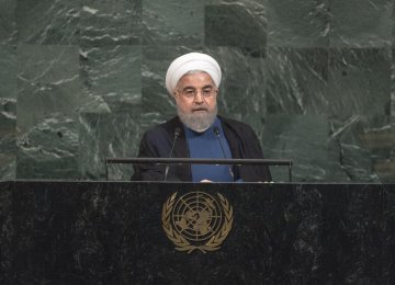 President Hassan Rouhani addressing the UN General Assembly in New York on Sept. 20