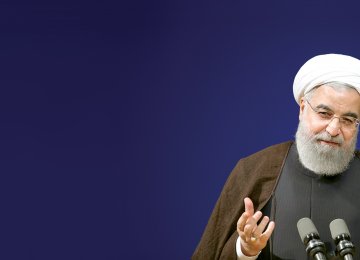  President Hassan Rouhani addresses an economic conference in Tehran on April 8. 