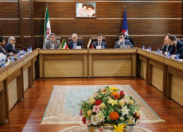 Iranian and Russian officials during a joint energy committee session in Tehran, Dec. 12.