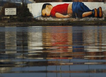 Graffiti Artwork of Drowned Toddler Highlights Refugees’ Plight