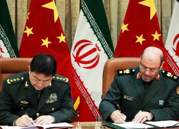 Iran, China Sign Defense Deal