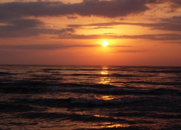The sun rises on the Caspian Sea in Astara, Gilan Province, in this undated photo. (Photo: Nader Sedaqatdoost)