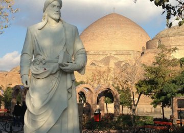 Statue of Khaqani at the park in Tabriz named after him.