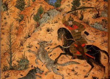 Esfandiar in an illustration of Shahnameh (Book of Kings)