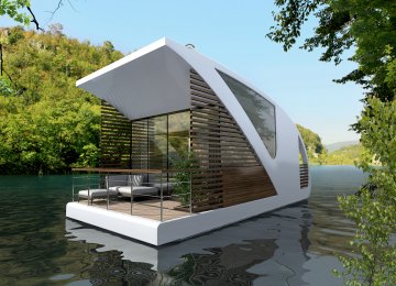 This undated photograph shows an award-winning floating suite design by the Serbia-based firm Salt & Water.