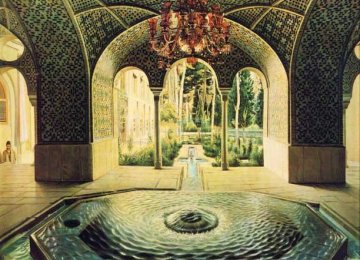 Spring House of Golestan painted by Kamal-ol-Molk in 1889