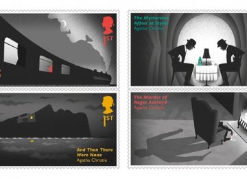The stamps contain hidden elements relating to key scenes and principal characters from Christie’s mystery novels.