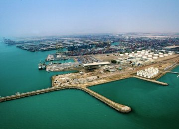 Shahid Rajaei Port in Hormozgan Province, Iran's largest container port