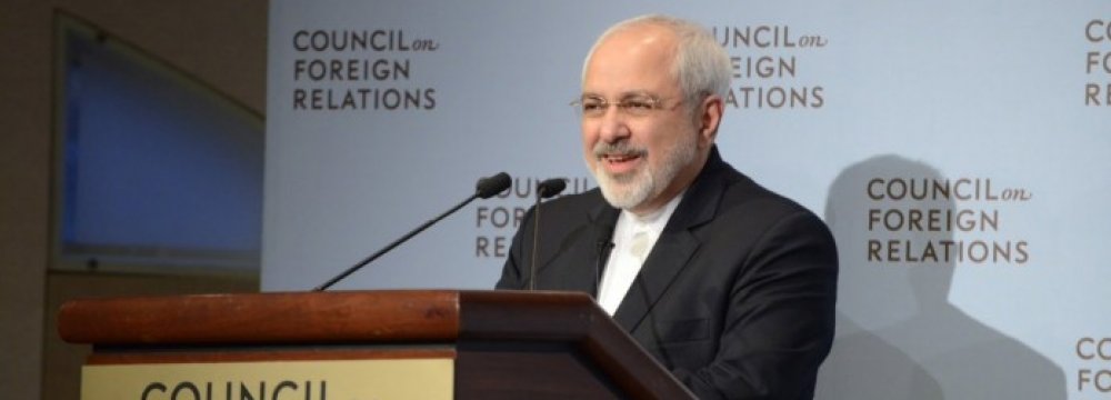 Zarif Proposes Transformation in the Middle East 