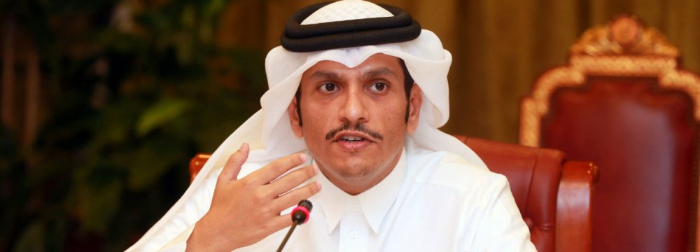 Qatari Foreign Minister Mohammed bin Abdulrahman Al Thani