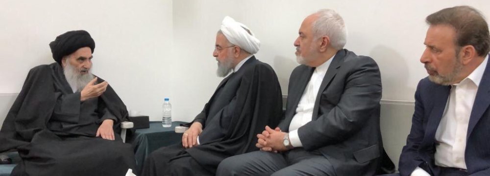 Rouhani Meets Ayatollah Sistani 
