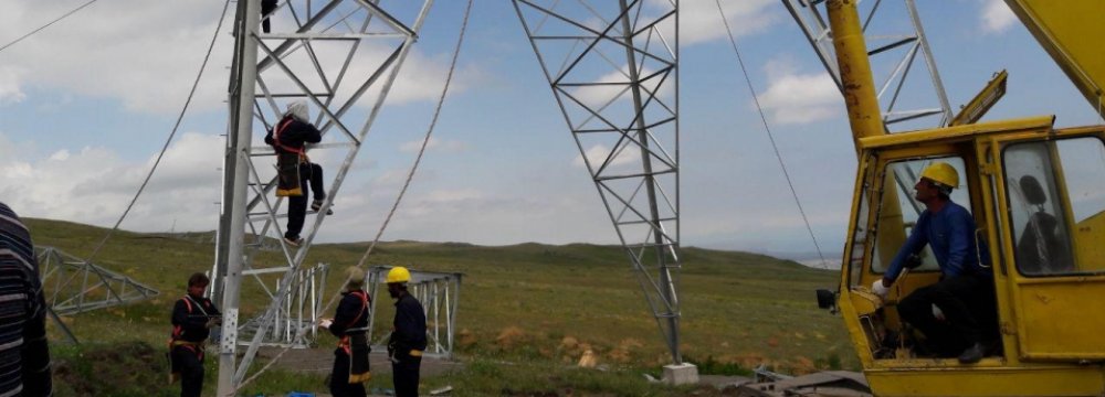 Work in Progress at Third Iran-Armenia Power Transmission Line 
