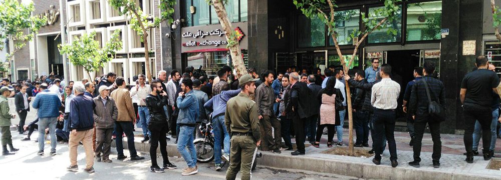 The US dollar was traded for as high as about 57,000 rials in Tehran’s market on Sunday.