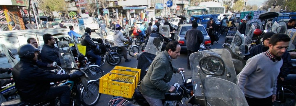 Some 2.5 million carburetor-equipped motorcycles ply Tehran’s almost permanently clogged roads.