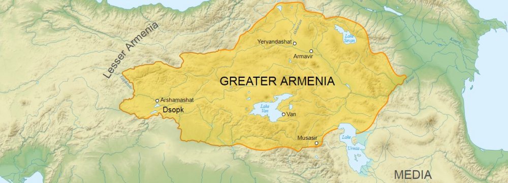 A map of Armenia from 6th to 2nd century BC