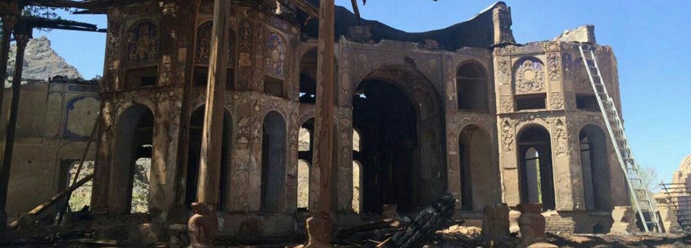 The fire destroyed much of the structure's wooden parts including the magnificent terrace. 