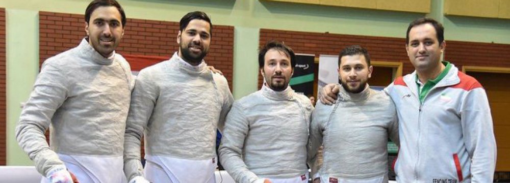 From left: Ali Pakdaman, Mohammad Rahbari, Mojtaba Abedini, Farhad Baher-Arasbaran and the coach Peyman Fakhri