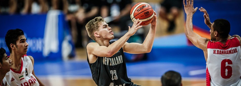 New Zealand No. 23 Tom Cowie scored 17 points against Iran. 
