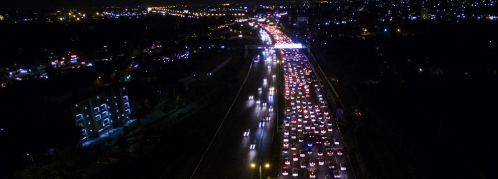 Tehran-Karaj Highway during rush hours