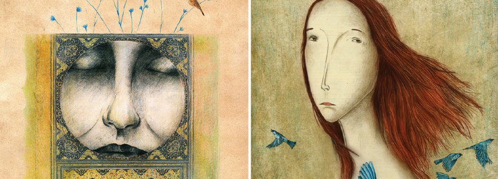 Works of Iranian Illustrator  on Show in Spain Institue