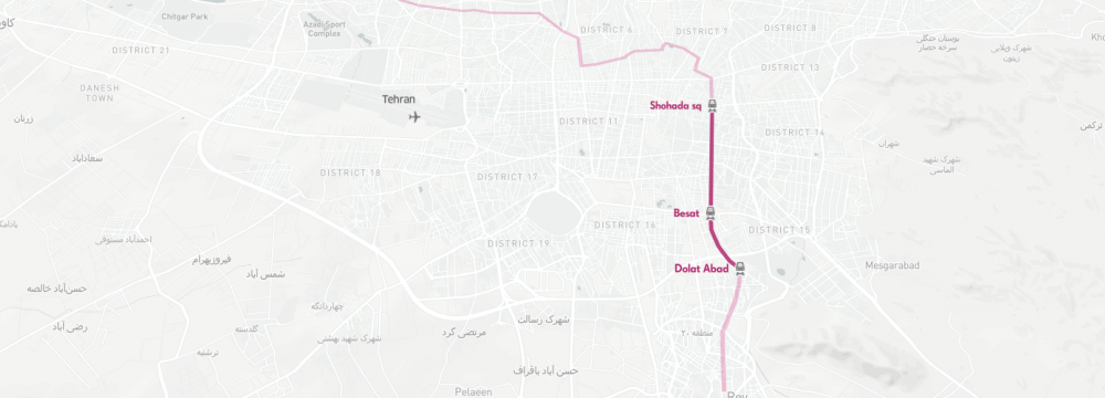 Tehran Adds 1 More Metro Line  