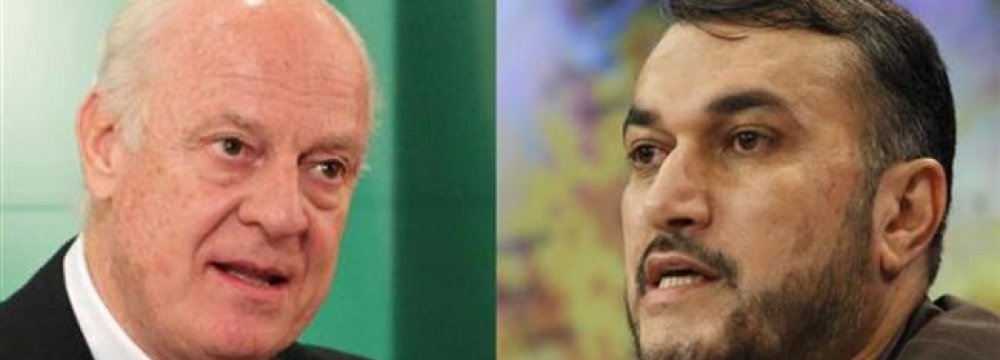 UN Envoy, Deputy FM Discuss Syria