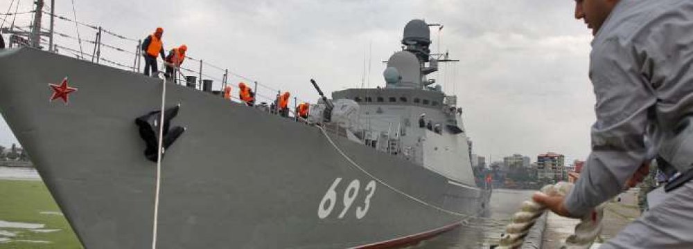 Russian Warships Dock at Anzali Port 