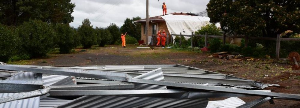 Tornado Rips Roofs Off Homes in Sydney