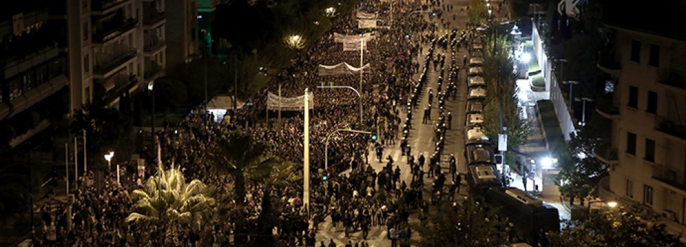 Greek Protesters Clash With Police 