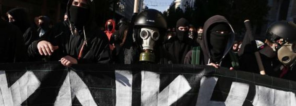 Greek Protesters Clash With Police