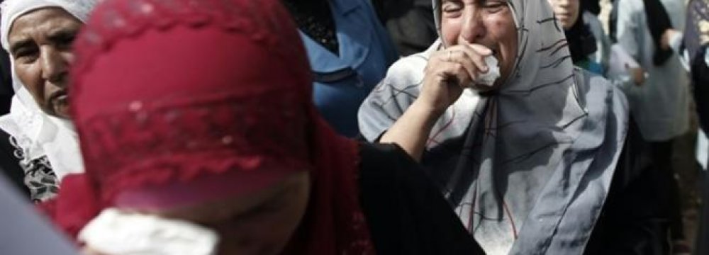 Palestinians Attend Funeral of Burned Toddler’s Mother