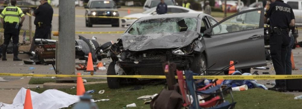 4 Dead as  Car Smashes Into Crowd