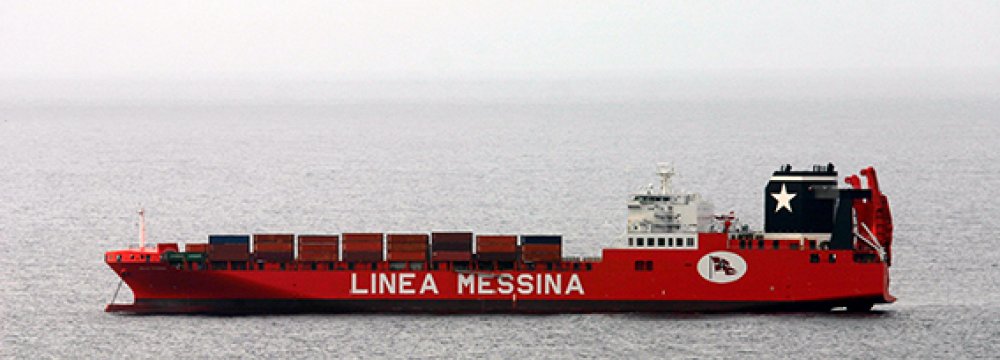 Italian Liner Docks in Shahid Raja’ee Port