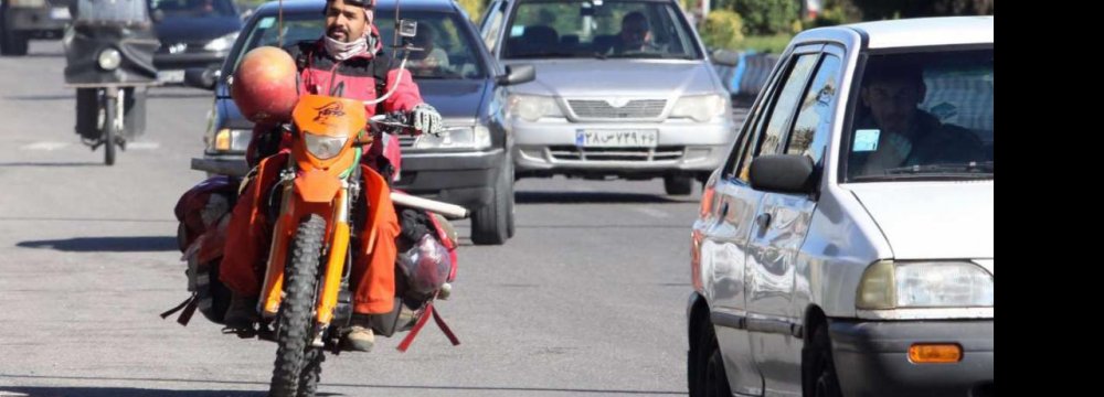 Birjandi Motorcyclist Raises Awareness on Land Mines 