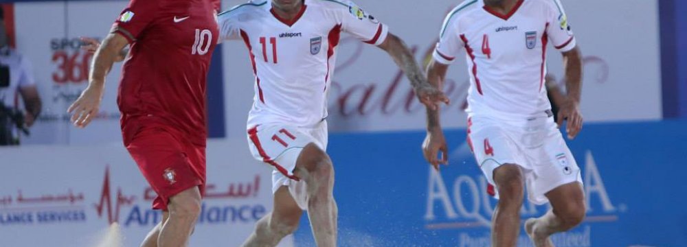 Iranian Beach Footballer  in ‘Team of the Tournament’