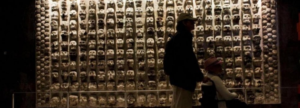 Massive Aztec Skull Rack Found in Mexico City