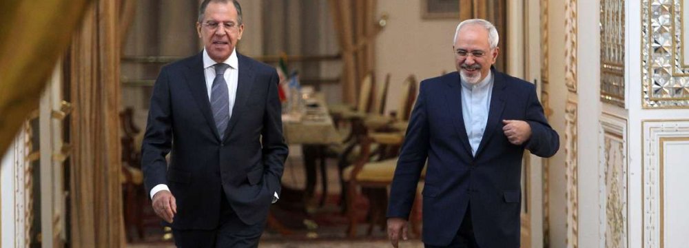 Zarif, Lavrov Discuss JCPOA, Mideast