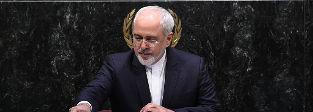 Zarif to Visit NY for UN Meeting 