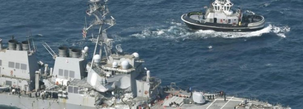 Seven US Destroyer Crew Missing Off Japan