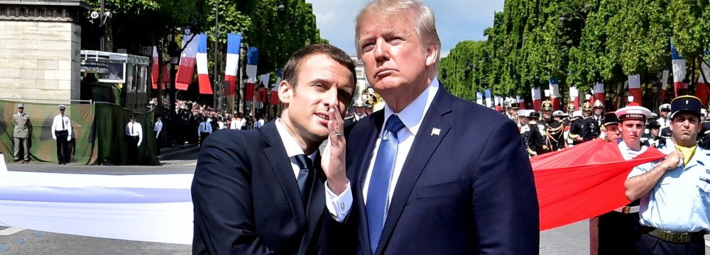 Donald Trump was Emmanuel Macron’s guest on  Bastille Day last year, and later said he wanted  a military parade on the Fourth of July in Washington.