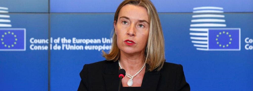 Frederica Mogherini, high representative of the European Union, will visit the United States in November to persuade administration officials not to abandon the Iran nuclear agreement.