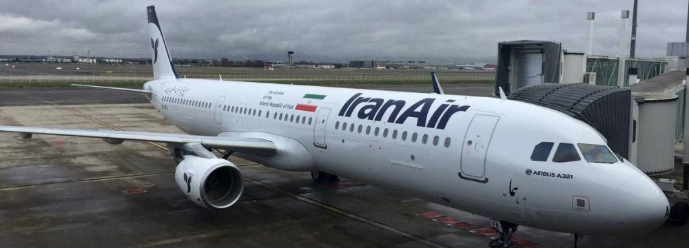 One of the three Airbus passenger jets Iran received as part of the mega order the country has placed with major planemakers after the nuclear deal 