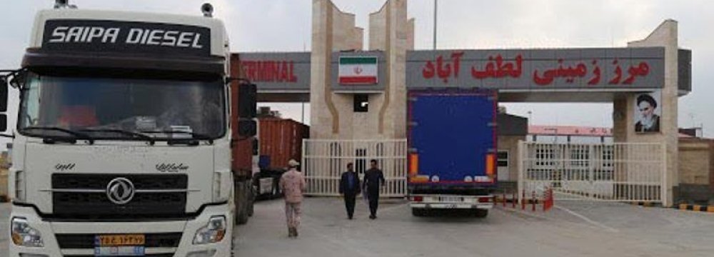 Exports via Lotfabad to Turkmenistan Double in Q1