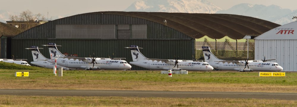 The pictures circulated on the Internet show the ATR planes painted in Iran Air livery lined up for delivery to the flag carrier.  (Flickr/Paul Rowbotham)