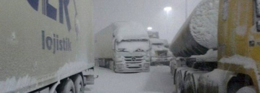 Heavy Truck Traffic at Iraqi Border Crossing