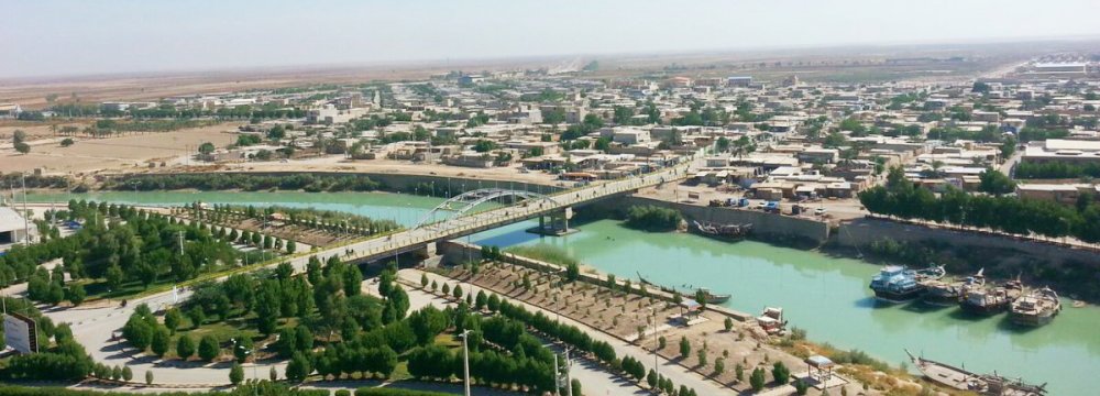 A view of the city of Hendijan in Khuzestan Province.