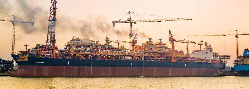 FPSO Cyrus is Iran's floating production storage and offloading vessel.