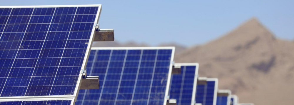 Photovoltaic panels at Mokran Solar Power Complex