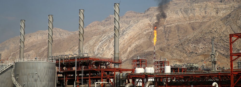 A natural gas refinery is shown in the South Pars Gas Field in Asalouyeh, Bushehr Province.